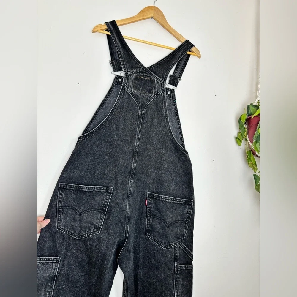 Levi's Red Tab Denim Dungarees In Washed Black